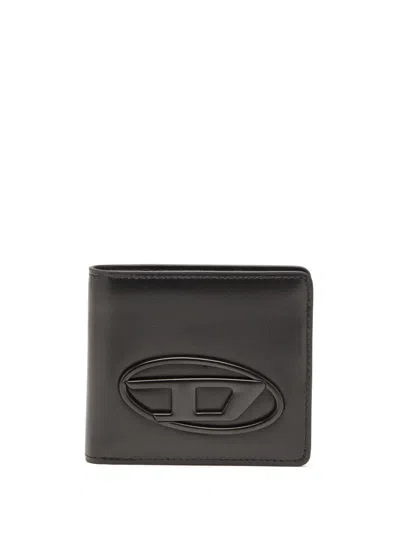 Diesel Card Holder In Smooth Leather In Black
