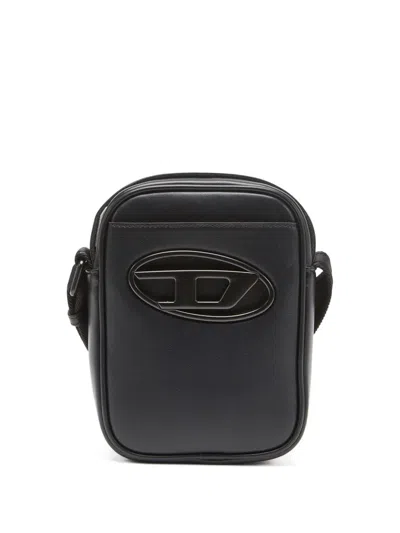 Diesel Holi-d Logo-plaque Crossbody Bag In Black