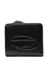 Diesel Holi-d Logo-plaque Zip-around Wallet In Black