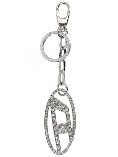Diesel "holy-c" Keychain With Logo In Silver