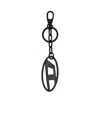 Diesel Metal Oval D Keyring With Crystals In Black