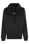 Diesel Logo-embroidered Hoodie In Black