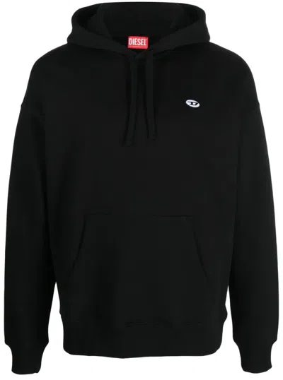 Diesel Hooded Black Cotton Sweatshirt