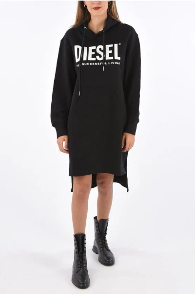 Diesel Hooded D-ilse-t Sweat Dress In Black