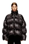 Diesel Hooded Down Jacket With Bubble Effect In Black