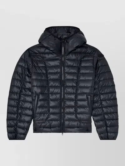 Diesel Hooded Down Vest Casual Water Resistant In Blue