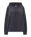 Diesel Hooded Sweatshirt With Brushed Texture And Bold Logo In Blue