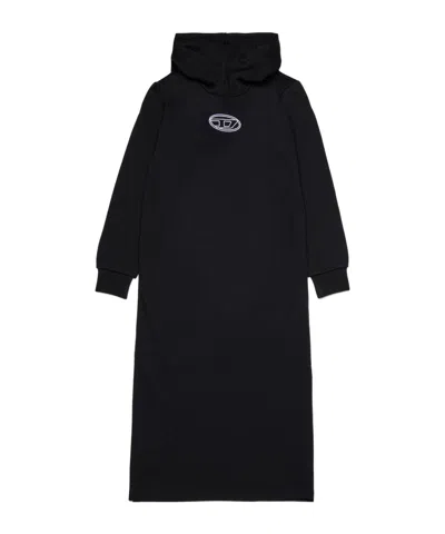 Diesel Hooded Dress In Black