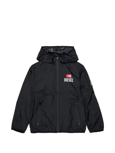 Diesel Kids' Hooded Jacket In Black