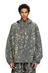 Diesel Hooded Jacket With Camo Print In Multicolor