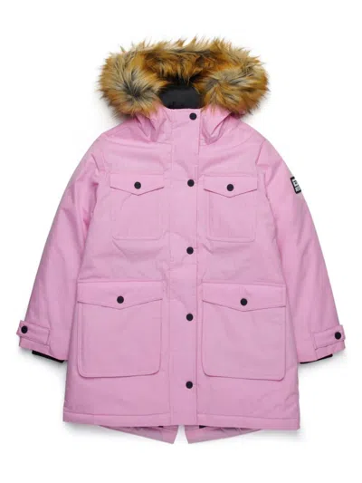 Diesel Kids' Hooded Padded Coat In Pink