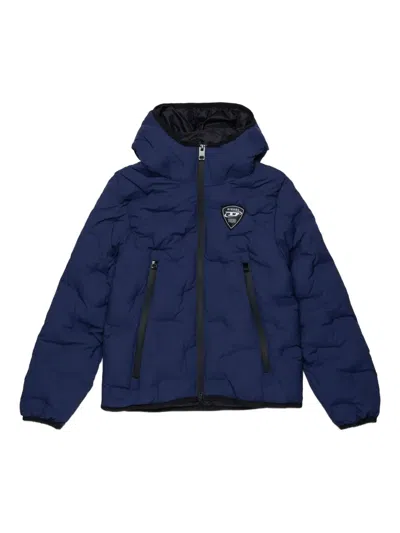 Diesel Kids' Hooded Padded Jacket In Blue