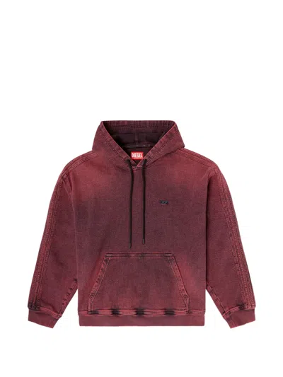 Diesel Hooded Pocket Sweatshirt In Red