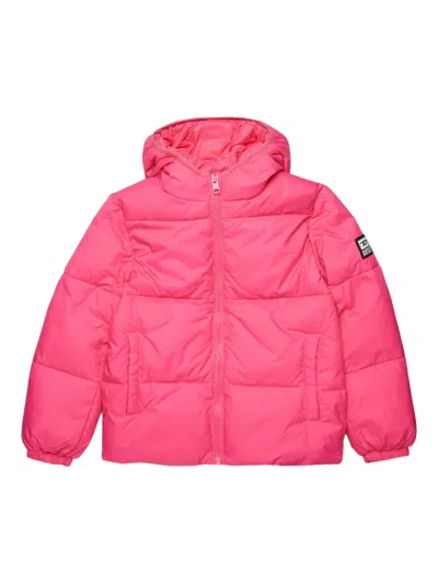 Diesel Kids' Hooded Puffer Jacket In Pink