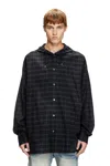 Diesel Hooded Shirt In Check Flannel In Tobedefined