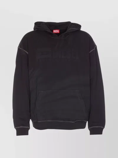 Diesel Hooded Sweater Kangaroo Pocket In Black