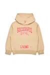 Diesel Hooded Sweatshirt With College Graphics In Beige