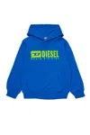 Diesel Felpa Con Cappuccio E Logo Degradé In Blue