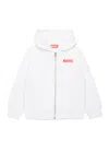 Diesel Logo Hoodie In White