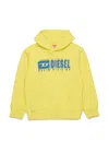 Diesel Felpa Con Cappuccio E Logo Degradé In Yellow