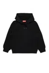 Diesel Oval D Cotton Hoodie In Black