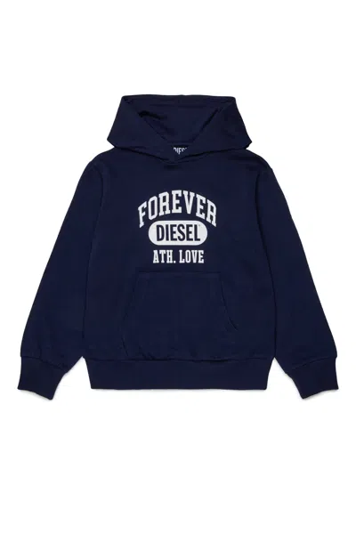Diesel Hooded Sweatshirt With Logo In Blue