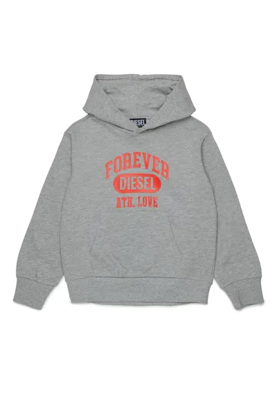 Diesel Hooded Sweatshirt With Logo In Gray