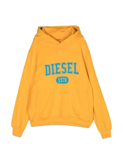 Diesel Kids' Hooded Sweatshirt With Logo In Yellow