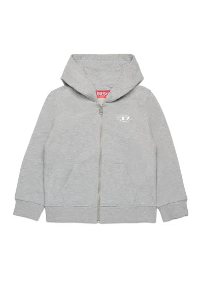 DIESEL HOODED SWEATSHIRT WITH OVAL D LOGO