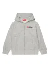 Diesel Hooded Sweatshirt With Zip And  Denim Division Logo In Gray