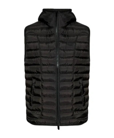 Diesel Hooded Vest In Black