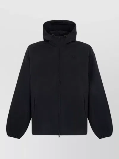 Diesel Hooded Windbreaker Jacket High Collar In Black