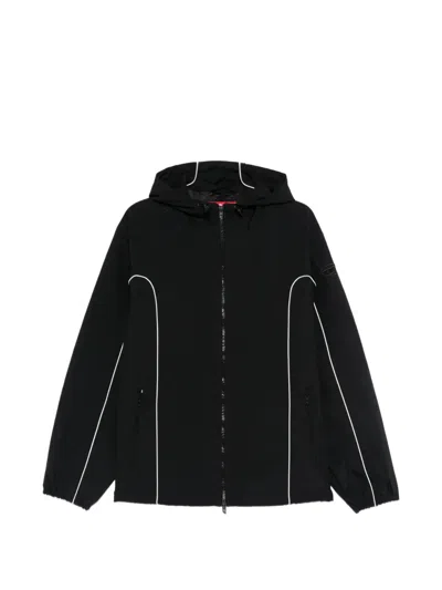 Diesel Hooded Zip-fastening Jacket In Black