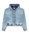 Diesel Hooded Zip-up Denim Jacket In Blue