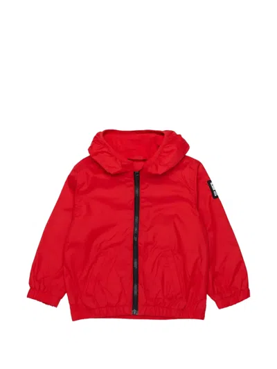 Diesel Babies' Hooded Zip-up Jacket In Red
