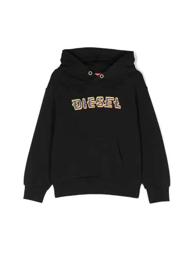 Diesel Kids' Hoodie In Black