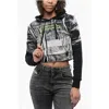 Diesel Hoodie Crop Sweethirt With Embossed Logo