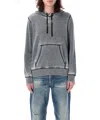 Diesel Hooded Sweater With Kangaroo Pocket And Ribbed Finish In Grey