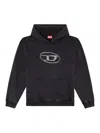 Diesel S-boxt Logo-print Cotton Hoodie In Negro