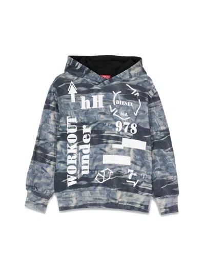 Diesel Kids' Hoodie Prints In Multicolour