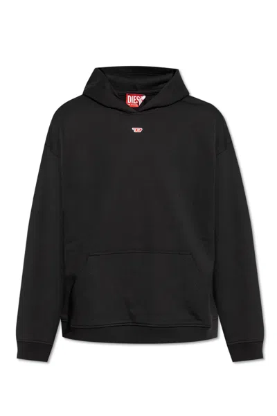 Diesel S-ummer Bigoval Biologic Cotton Sweatshirt With Frontal Oval-d Logo In Black