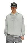 Diesel Hoodie With Embossed Oval D In Grey
