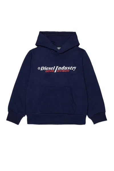 Diesel Kids' Hoodie With Logo In Blue