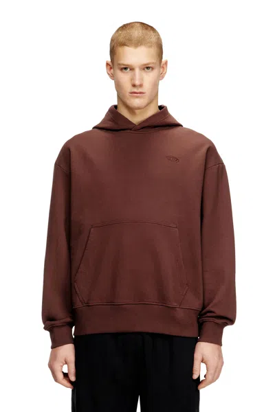 Diesel Hoodie With Logo Embroidery In Brown