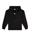 Diesel Hooded Knitwear With Drawstring And Ribbed Cuffs In Black