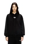 Diesel Hoodie With Metal-effect Oval D Logo In Black
