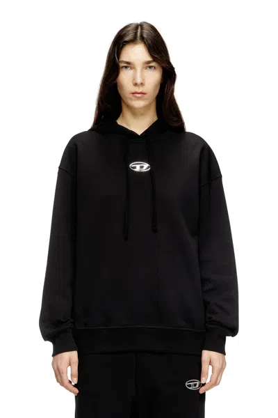DIESEL HOODIE WITH METAL-EFFECT OVAL D LOGO
