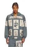 Diesel Hoodie With Tattoo Patches In Grey