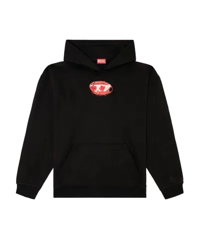 Diesel Hoodie With Water Logo Print In 9xx