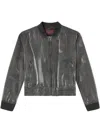 Diesel Satin Pilot Jacket In Grey